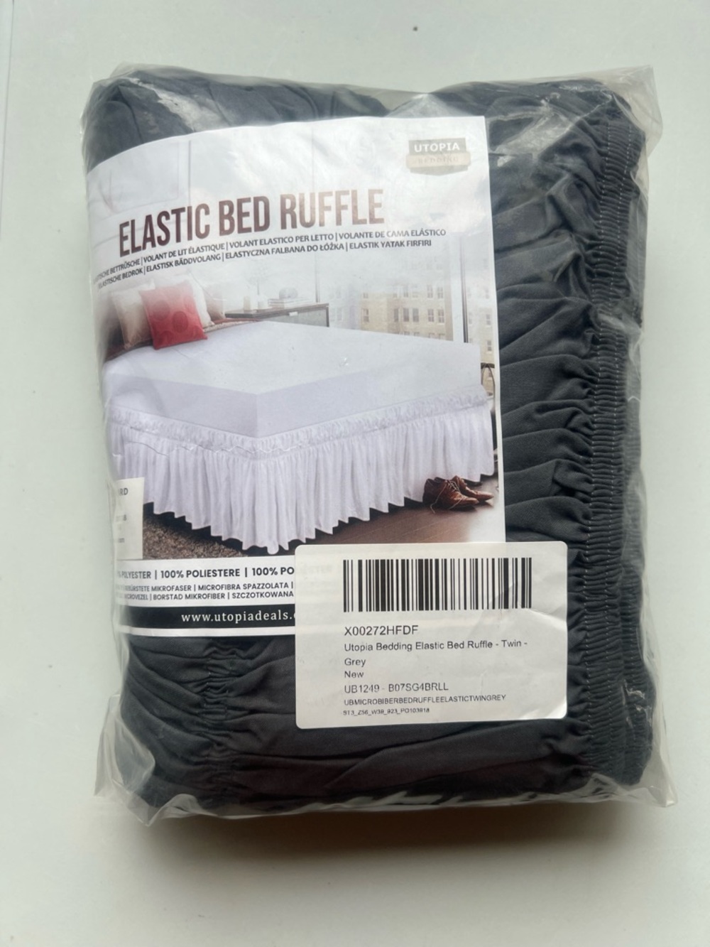 Utopía Elastic Bed Ruffle - Grey